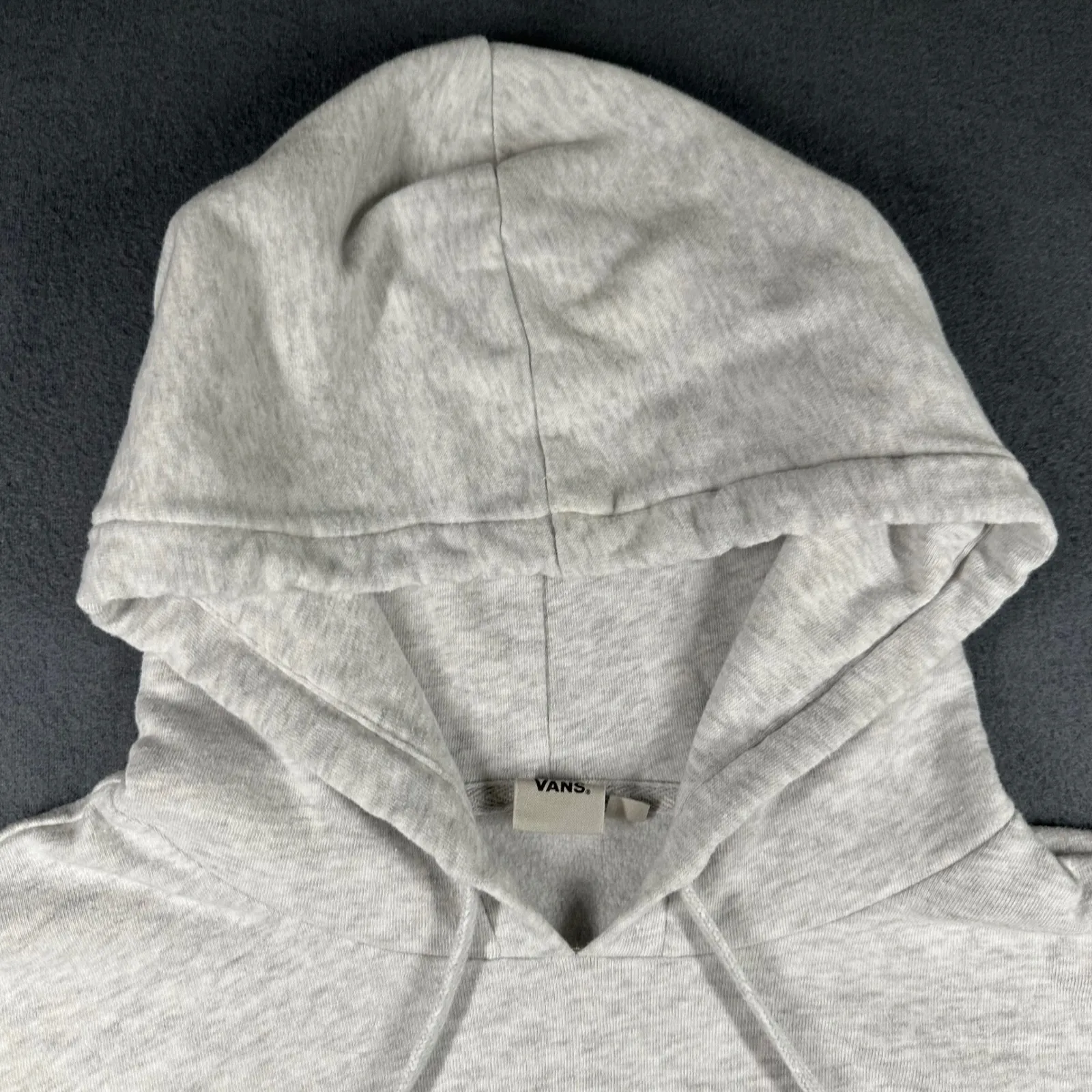 Vans Off The Wall Womens Large Gray Floral Cropped Graphic Hoodie Sweatshirt - Image 3