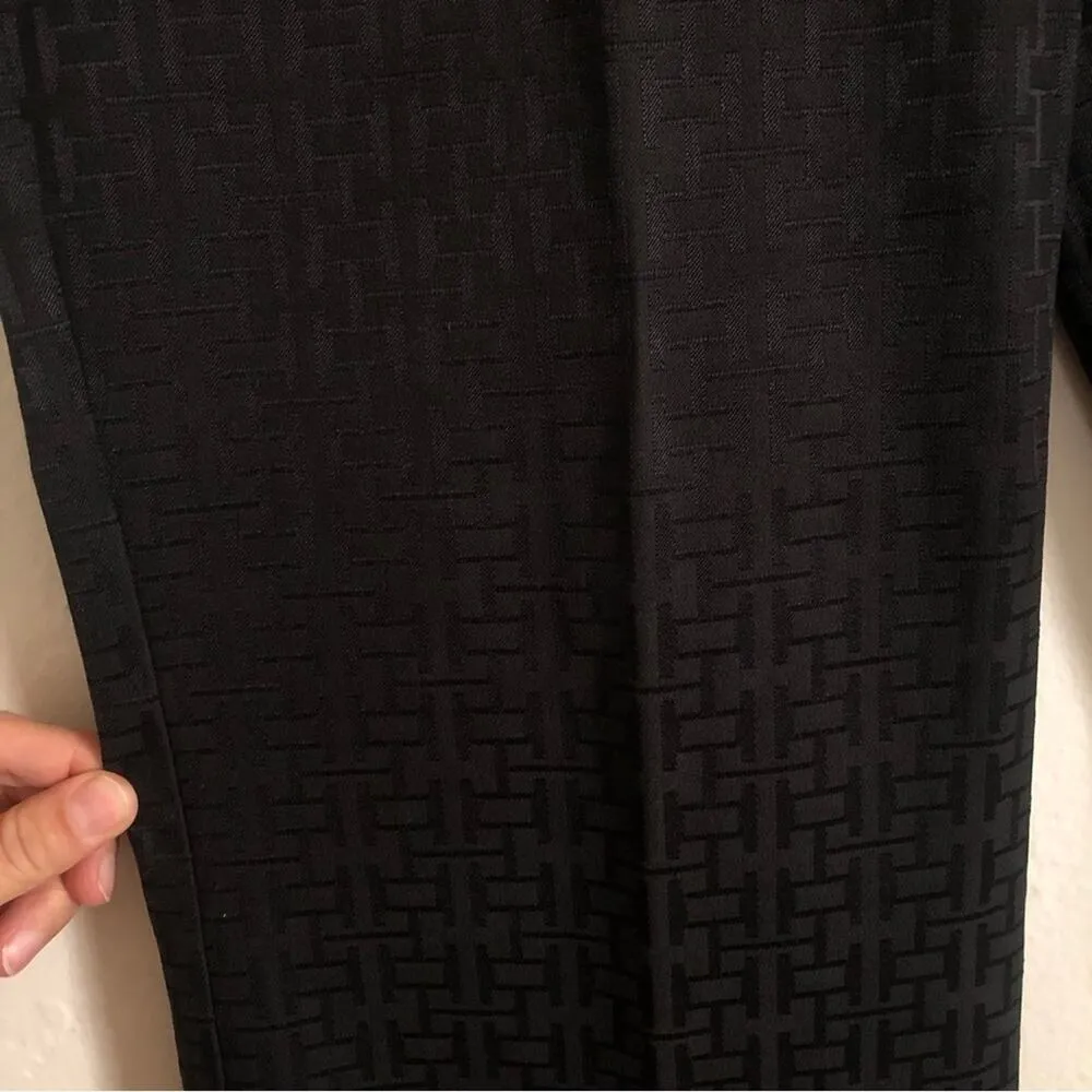 Tribal Stretch Extensible Black Straight Wide Leg Textured Dress Trousers Pants Size 4 - Image 4