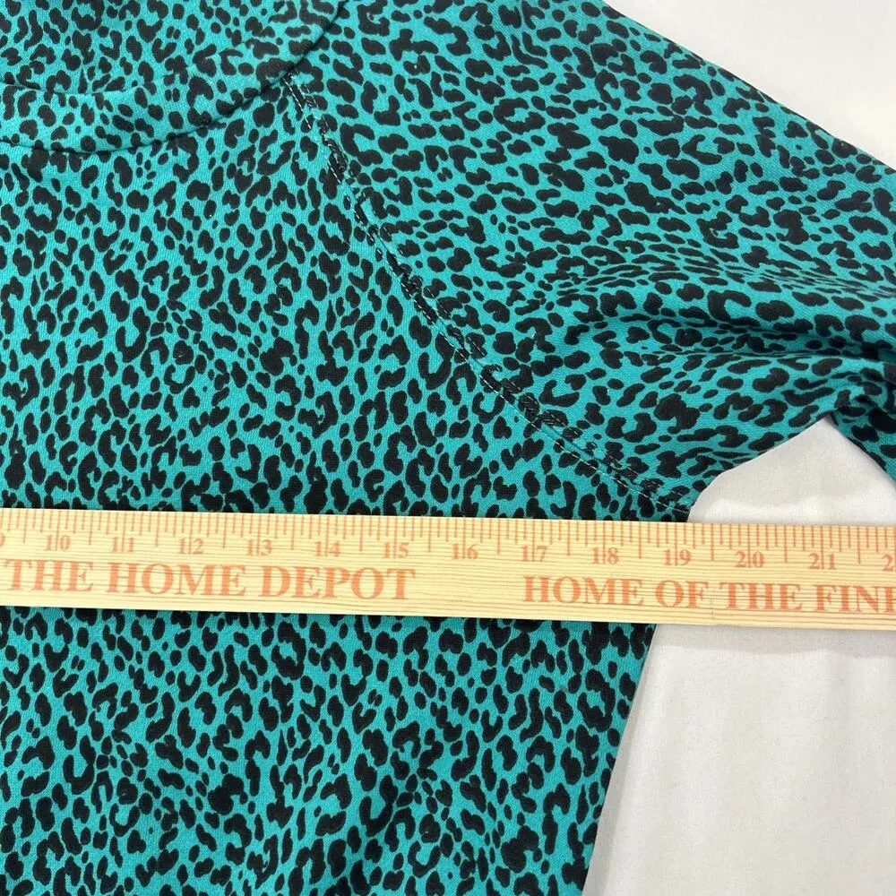 JUN & IVY Vintage Animal Print Green Black Sweatshirt Sz - Image 3