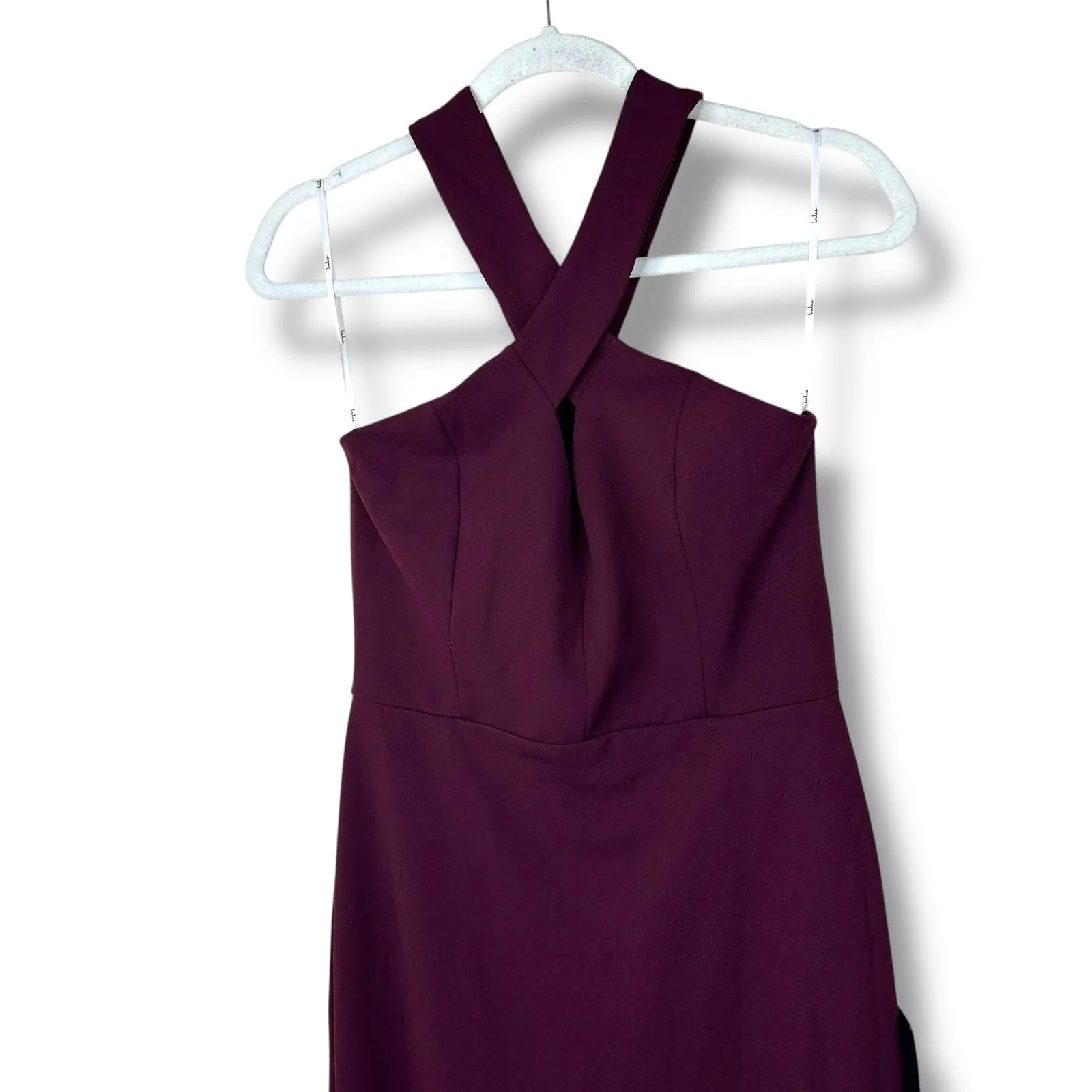 Lulus NWT Keep You Enchanted Dark Purple Cutout Halter Mermaid Maxi Dress - Image 5