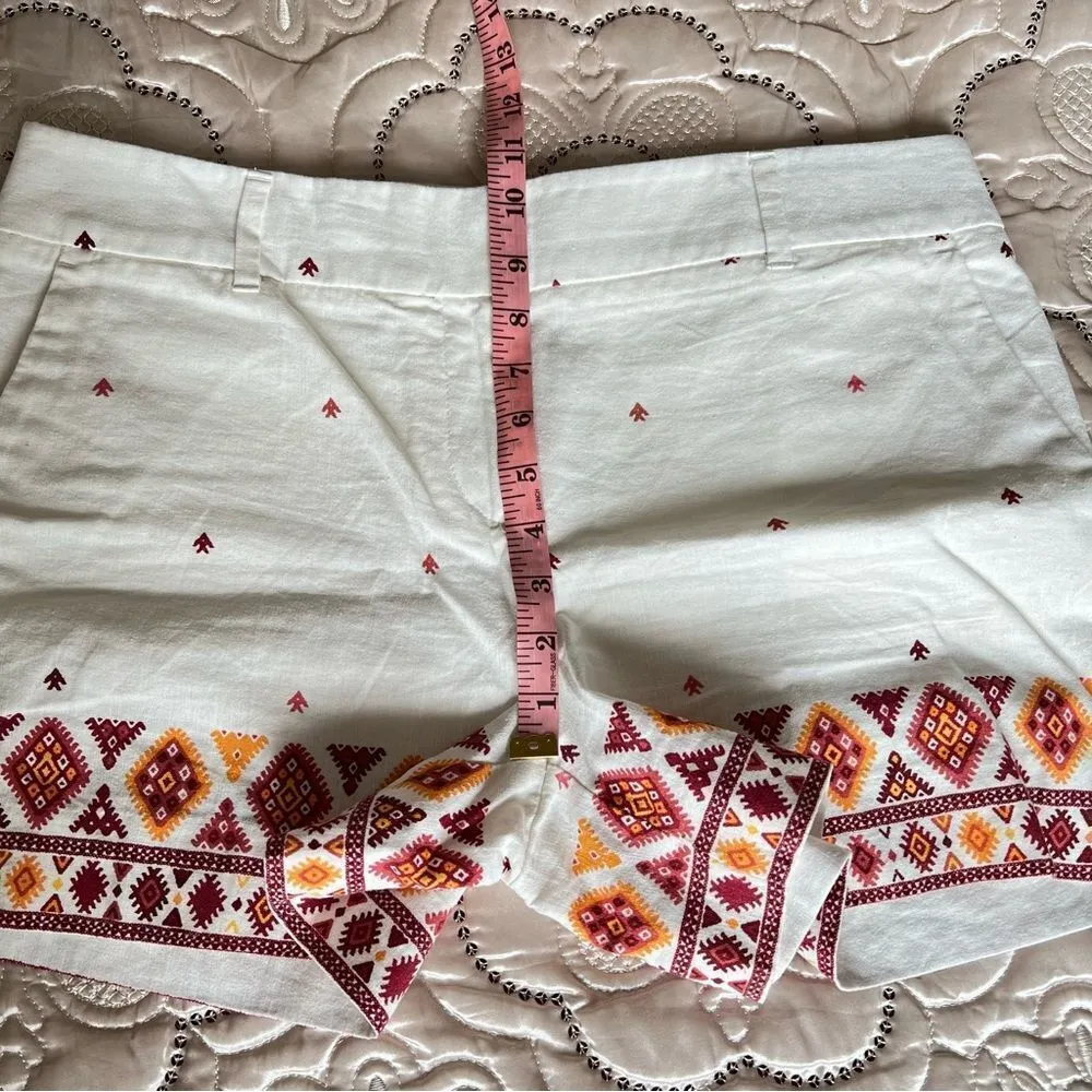Ann Taylor LOFT Linen Blend Riviera Shorts Bohemian Aztec Print Size 6 - Image 8