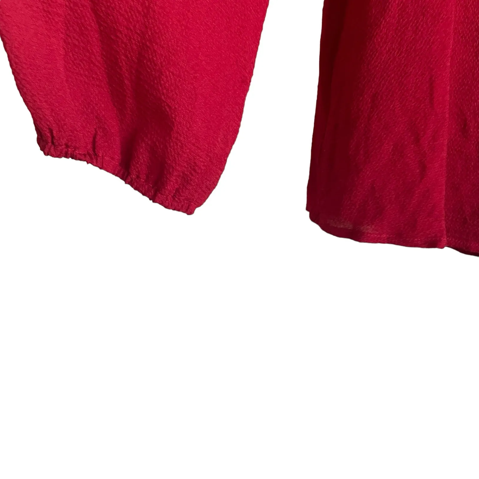 Lily‎ White Women Top XL Red Exposed Zipper Stretch Textured Workwear Effortless - Image 7