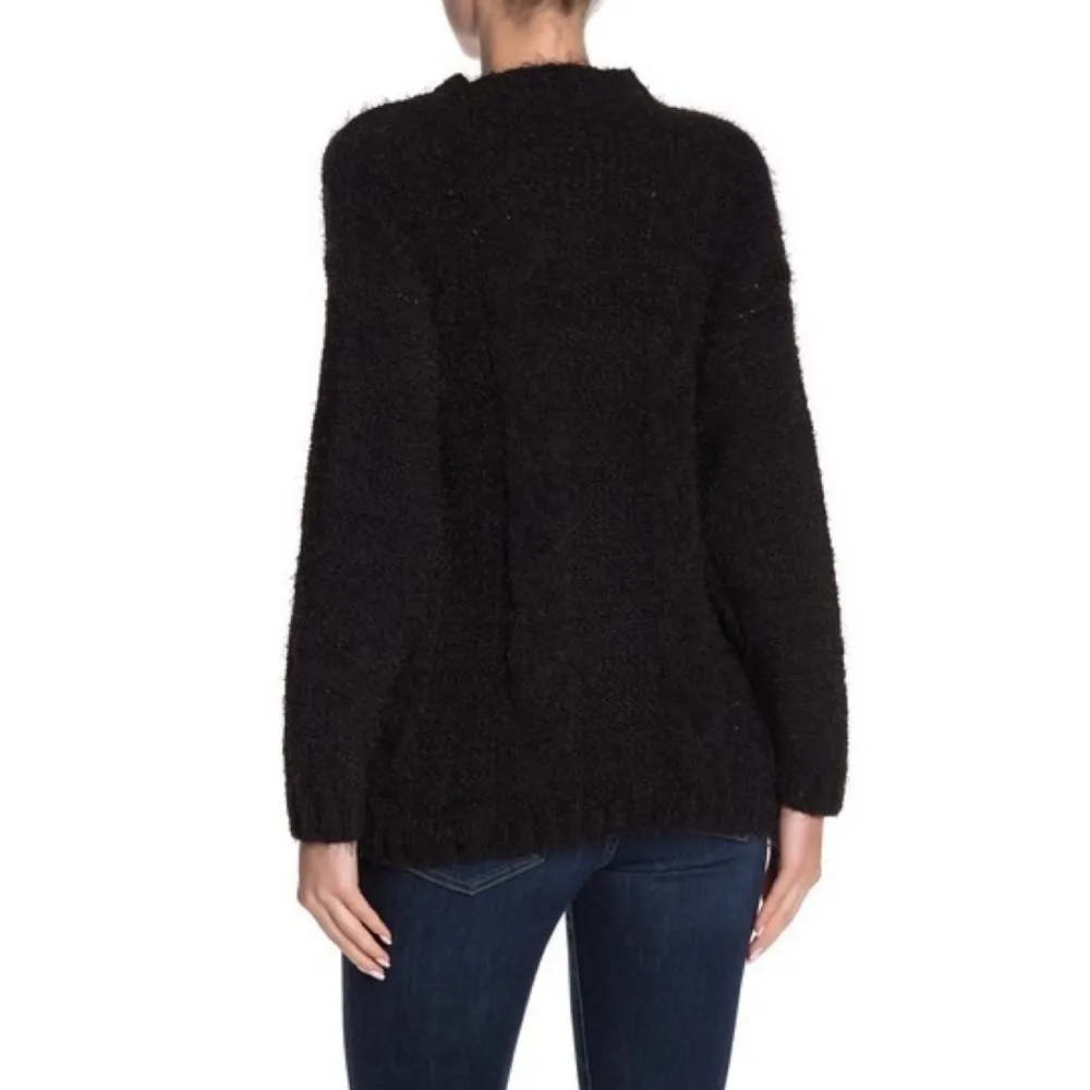 CENY Eyelash Knit Cabled Mock Neck Sweater Size medium - Image 3