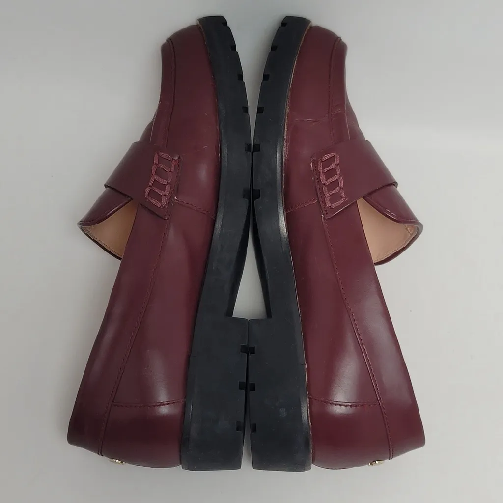 Kate Spade New York Karry Casual Loafers Round Toe Leather Wine Burgundy 6.5M Brown Size 6.5 - Image 11