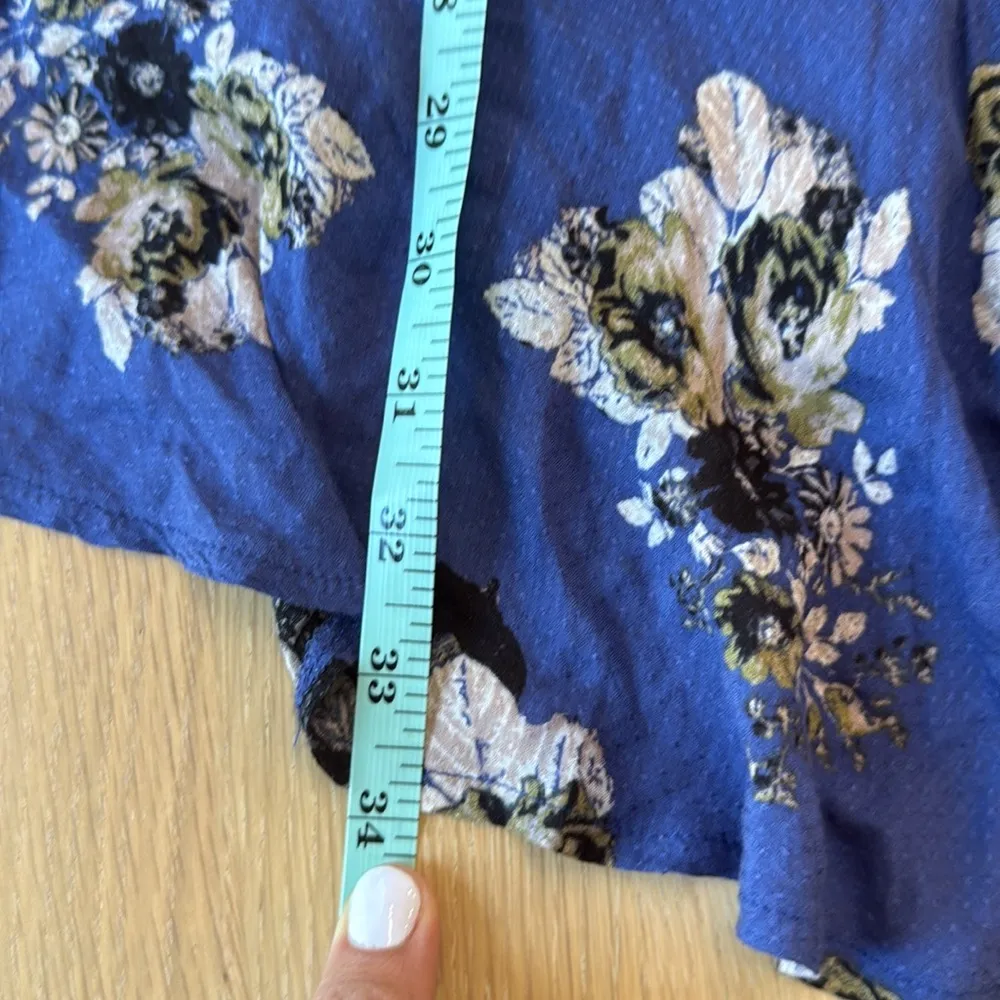 Free People Printed Dobby Dot Flouncy Hem Slip Boho Floral Dress size  XS - Image 8