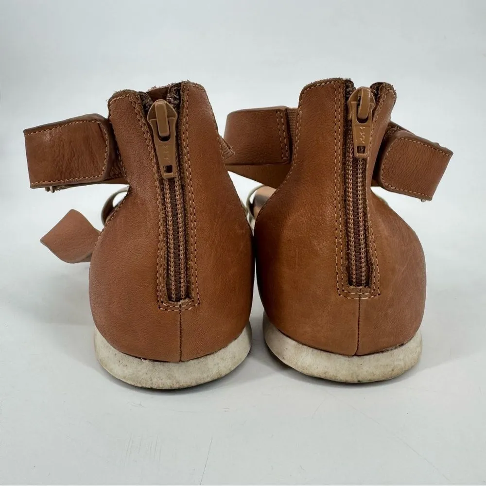 Sofft Womens Fiora‎ Sandal Brown Gold Leather Caged Gladiator Flat Shoe Sz 11 Tan - Image 5