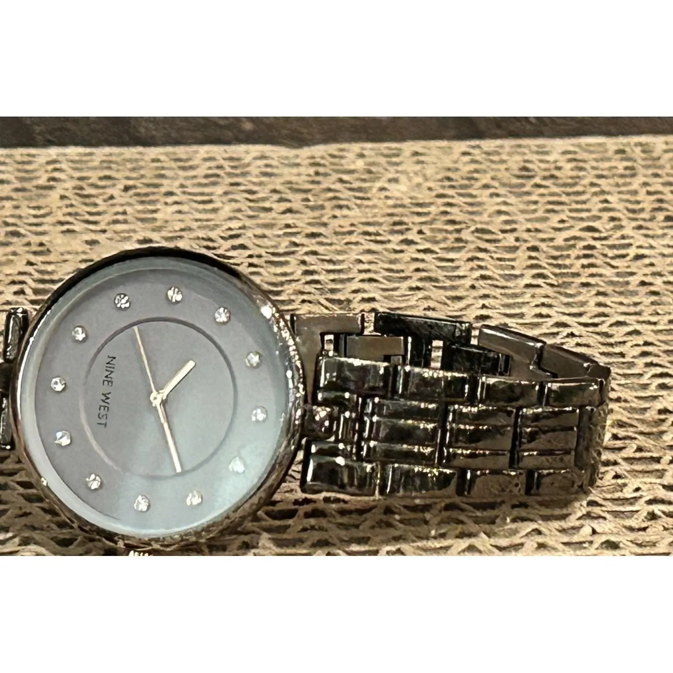 Nine West Diamond Accent Ladies Watch Stainless Steel Band Works - Image 3