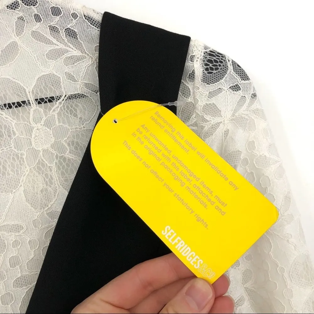 NWOT  Paris Nita Layered Lace Dress Black White S - Image 7