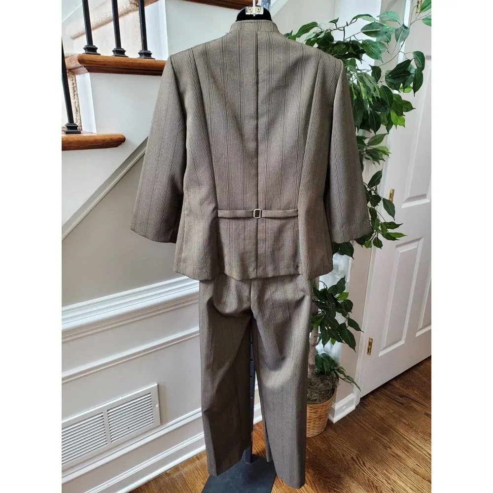 Perceptions Women Brown Polyester Single Breasted Blazer & Top, Pant 3 Pc 12 - Image 5