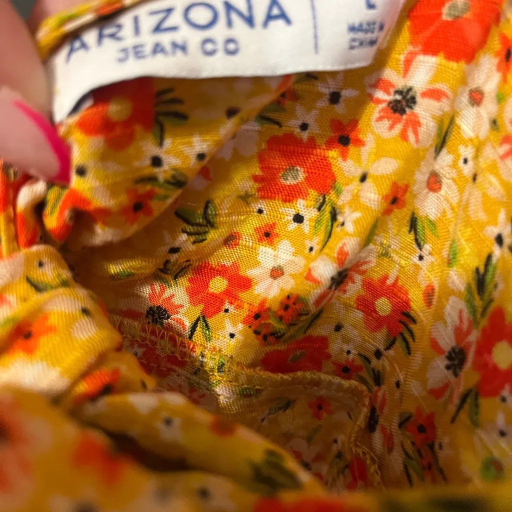 Arizona Jean Company Orange Yellow Asymmetrical Ruffled Camisole - Image 3