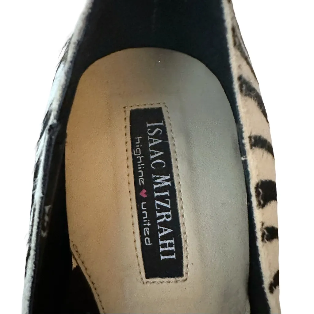NWOB Issac Mizrahi "Trudy" Black & White Zebra Print Calf Fur Pointed Toe Heels - Image 4