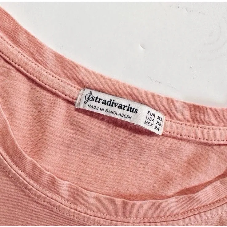 NEW Stradivarius Women's Blossom Boxy T-shirt Top XS - Image 5