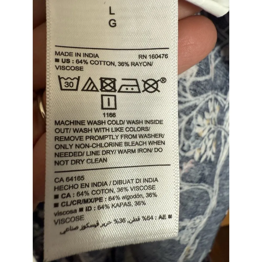 Old Navy Novelty Print Shirt Dress Large Scenic Village Print Navy - Image 4