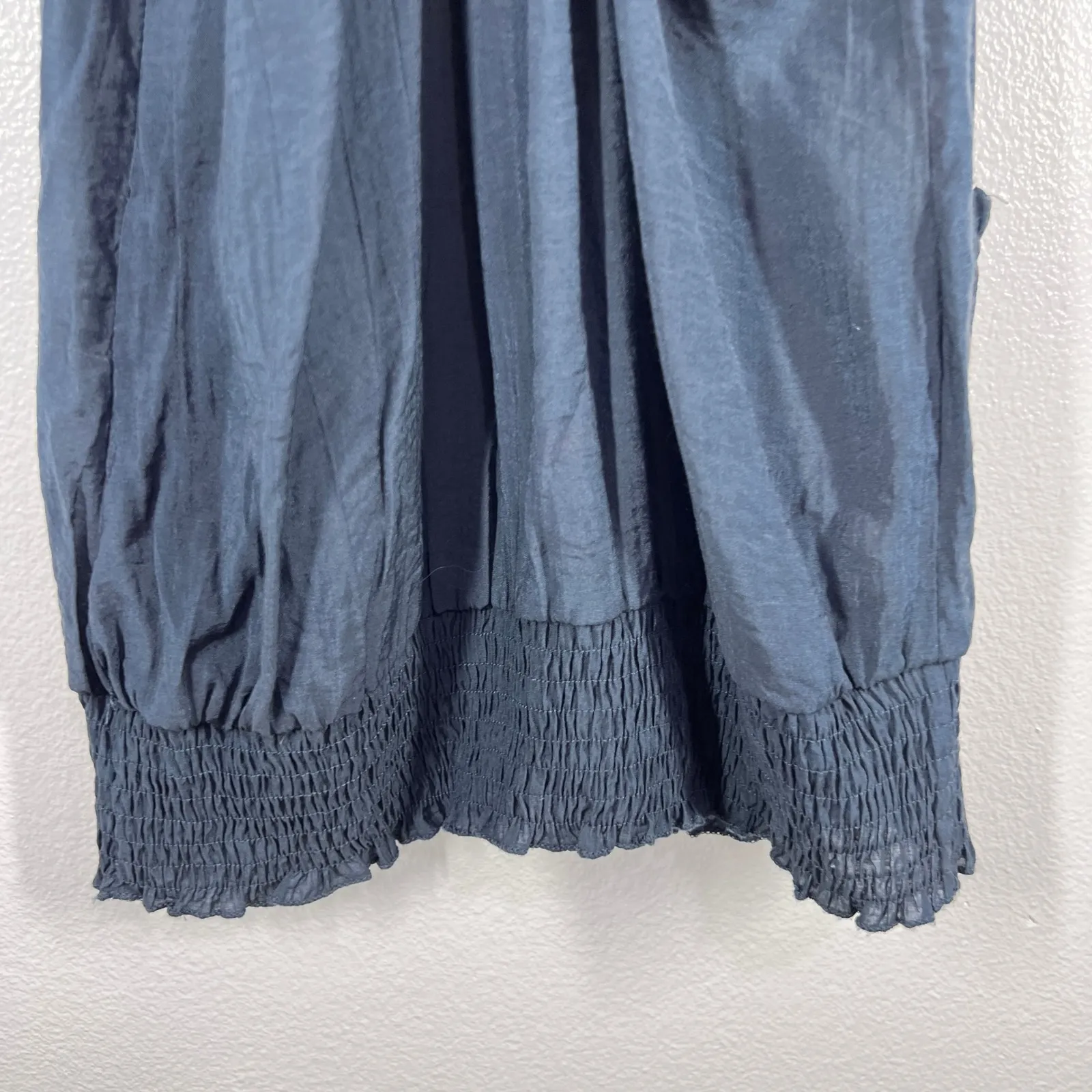 XXI Crochet High Neck Top Sleeveless Pockets Medium  Navy‎ Y2K Style Babydoll - Image 6