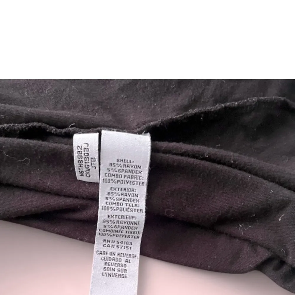 Calvin Klein Black Polo Collar Blouse with Gray Accents - Image 4