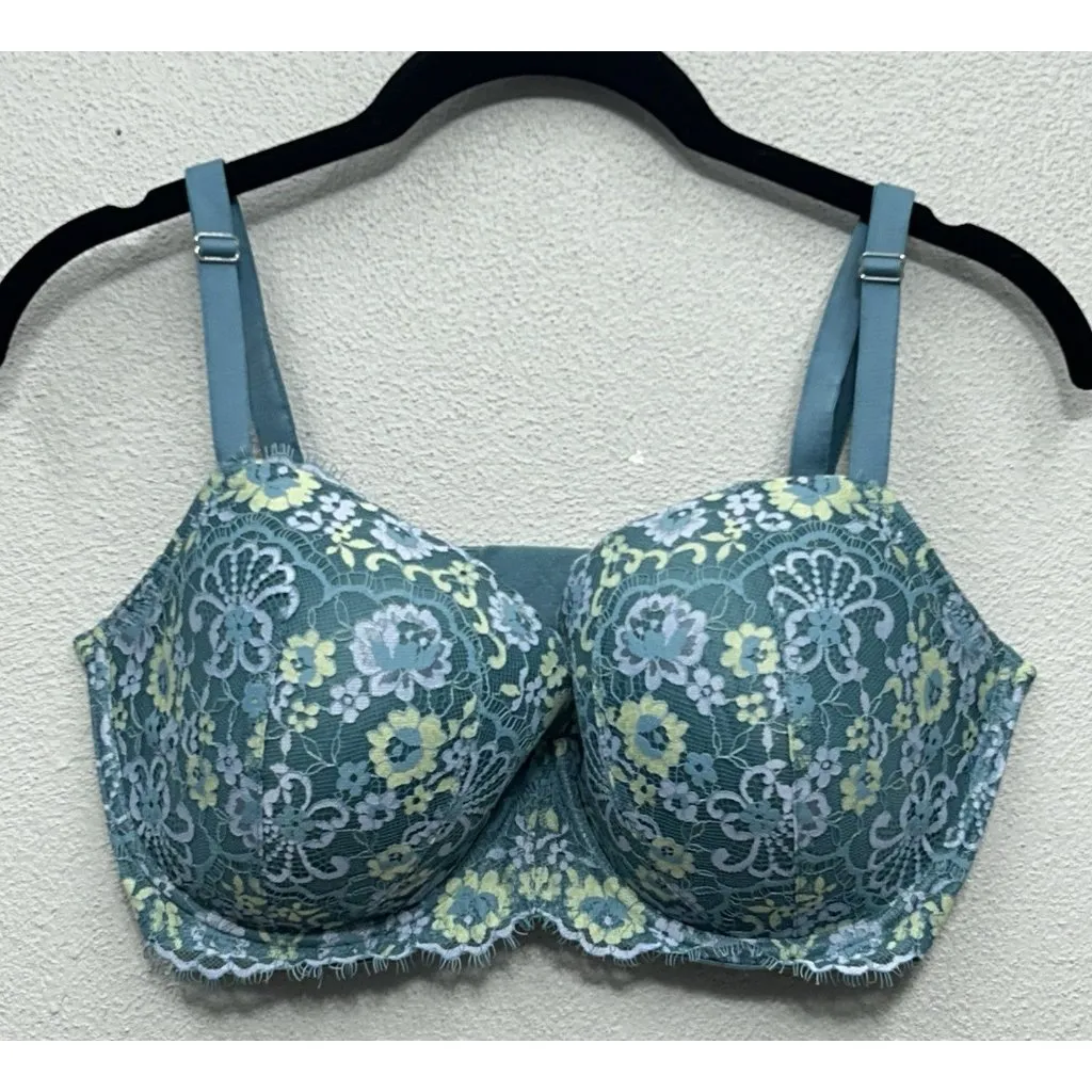 Victorias Secret Dream Angels Lined Demi Push Up Bra Size 36DDD- Floral - Image 2