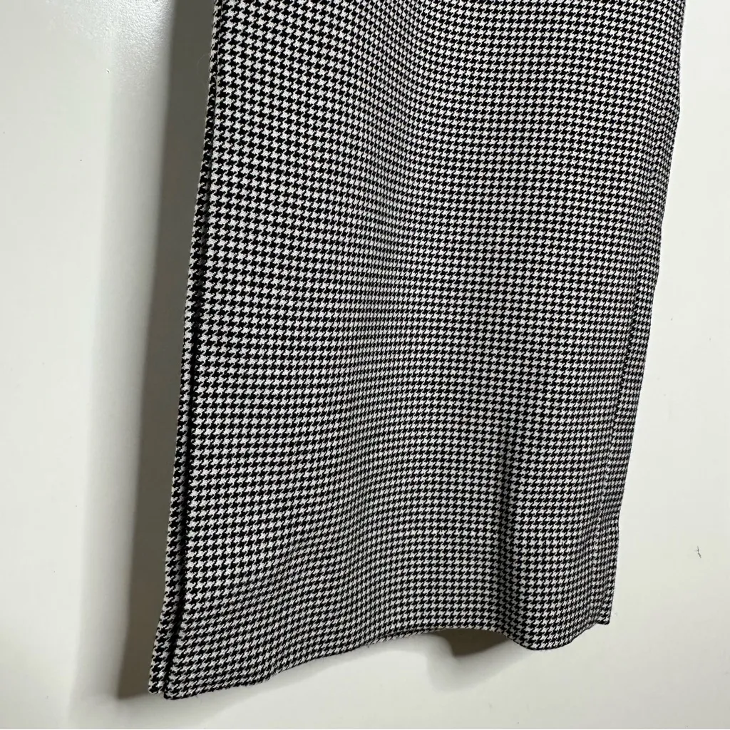 Aritzia Babaton Atelier Houndstooth Straight Leg Slit Hem Dress Pants Size 4 - Image 7