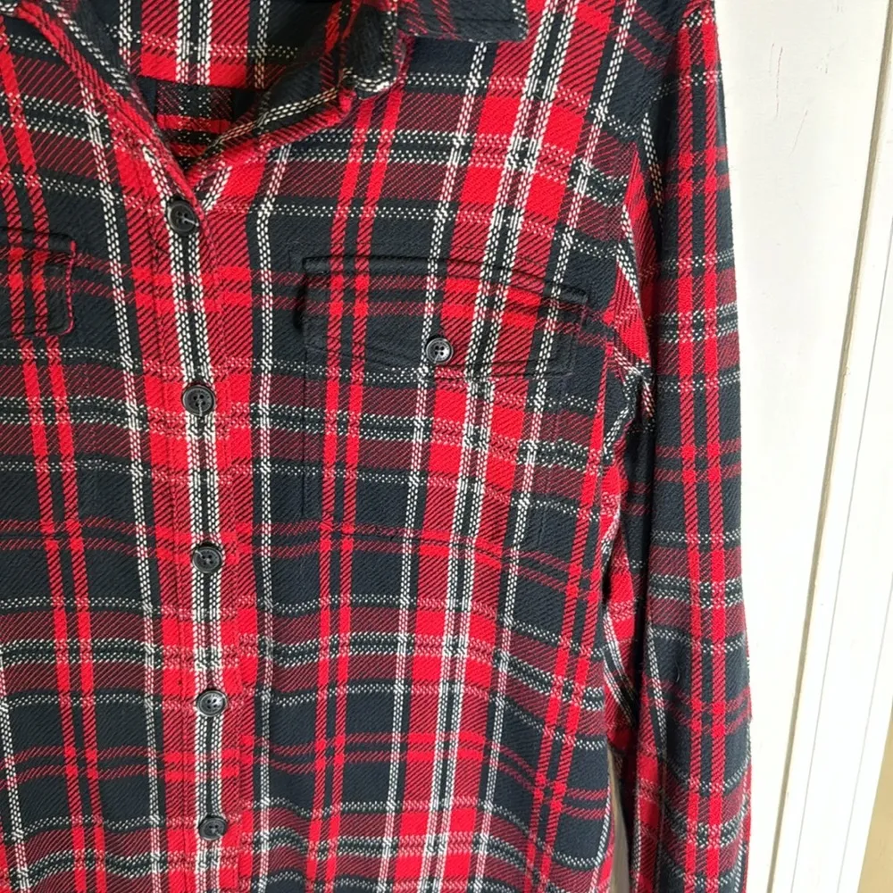 Eddie Bauer Plaid 100% Cotton Pockets Shirt Button Down Women Size Large - Image 3