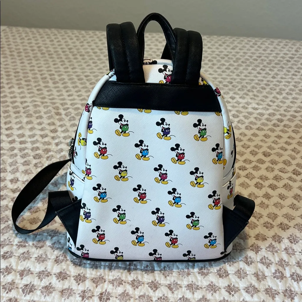 Disney Loungefly Mickey All Over Print Multi/Rainbow Mini Backpack WDW - Image 5