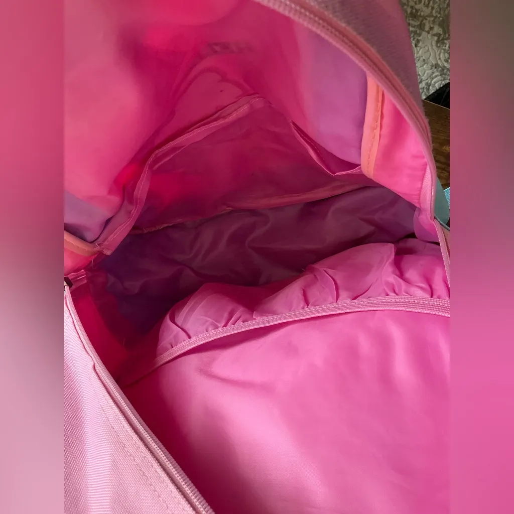 Rare Modern Vintage Sanrio Y2K Hello Kitty Pink Canvas Fabric Backpack Bag - Image 5