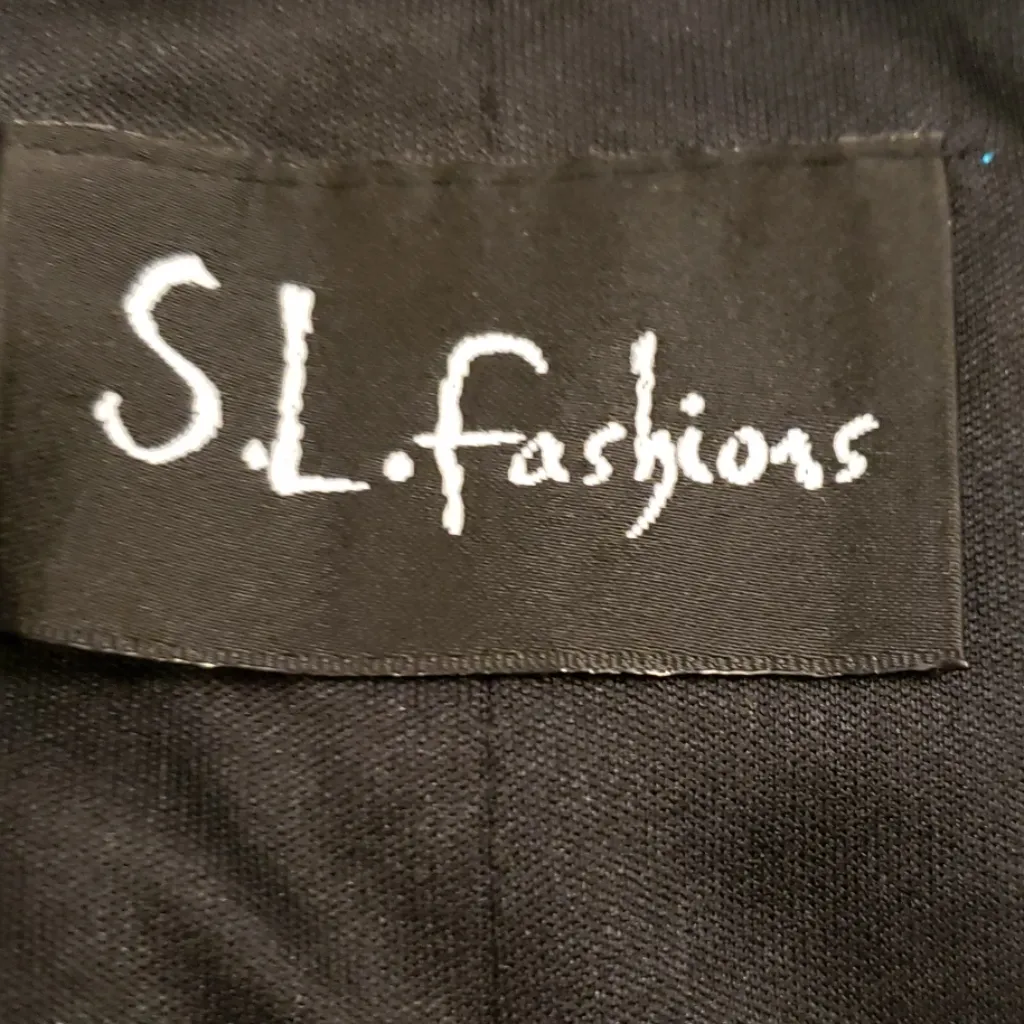 Lovely Formal SL Fashions Sz L Silver Open Lace Size L - Image 7