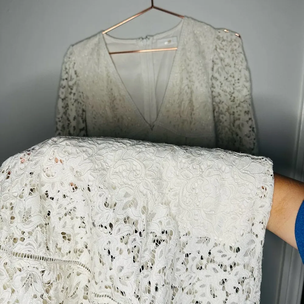 Jonathan Simkhai White Puff Sleeve V - Image 8