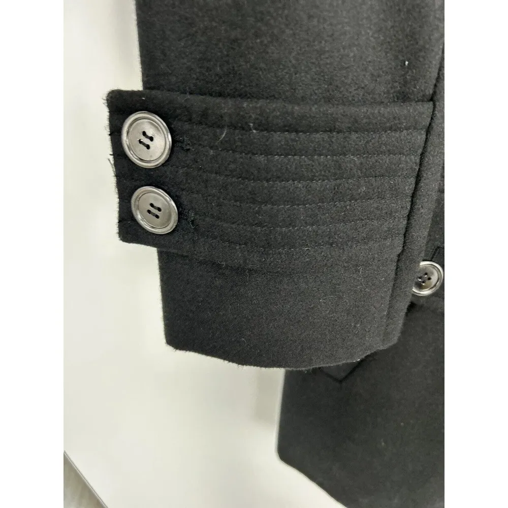 KC Collection Black Collared Button Coat Size M Pre - Image 8