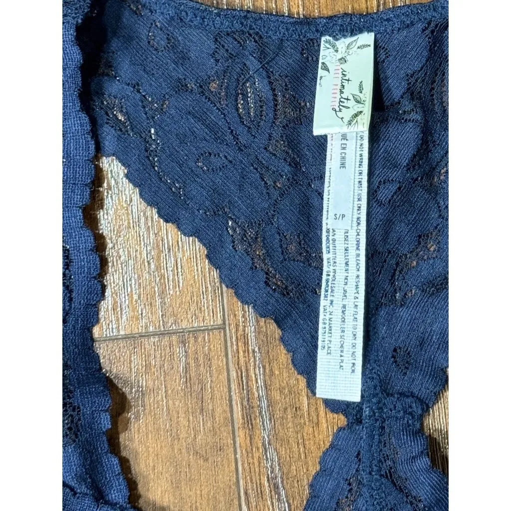 NWOT Intimately FREE PEOPLE Lace Bralette Bra Small Dark Gray Galloon Racerback - Image 8