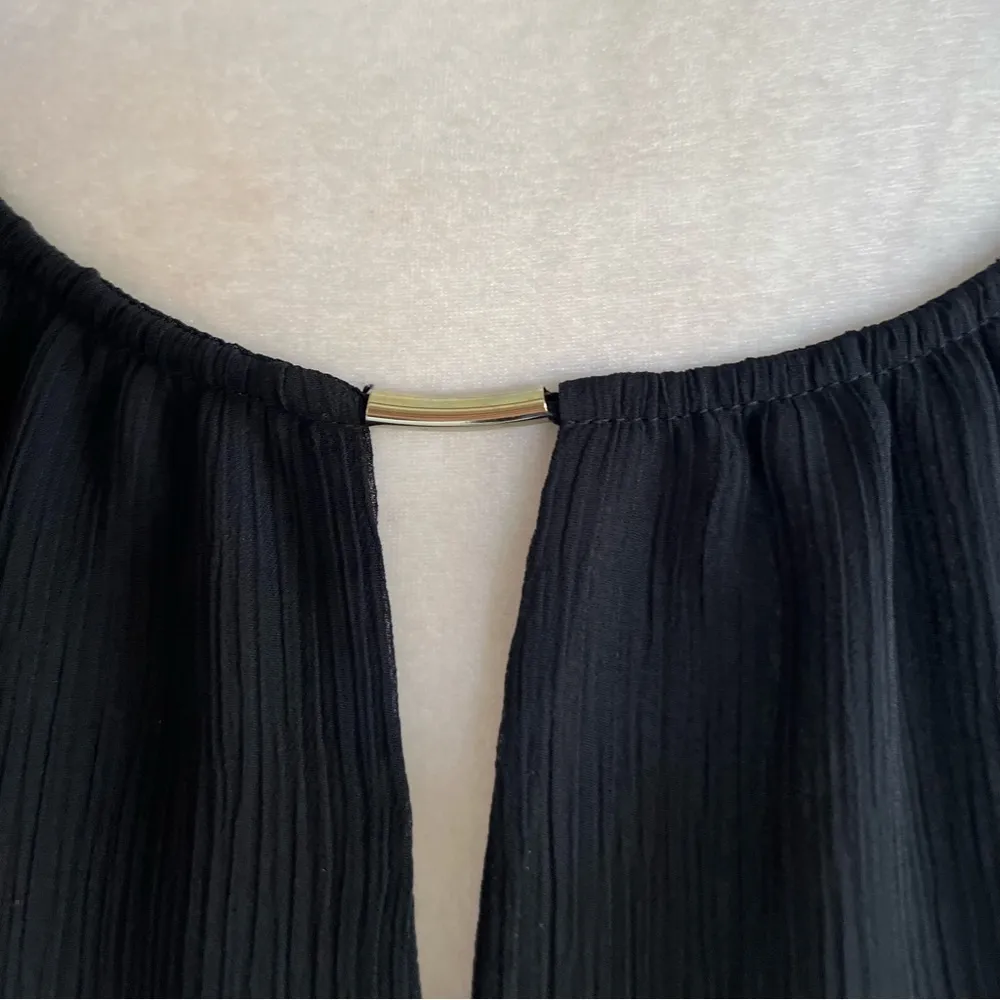 WHBM Top Tunic Black Gauze Asymmetrical Layered 4 Dressy Boho Party Cocktail - Image 4