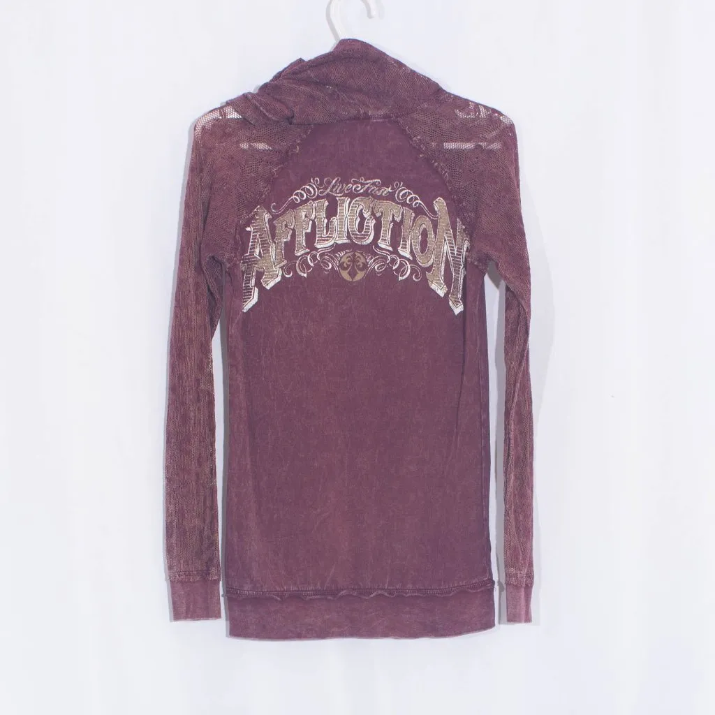 AFFLICTION Kentucky Rye Hooded Sweatshirt Size S - Image 6
