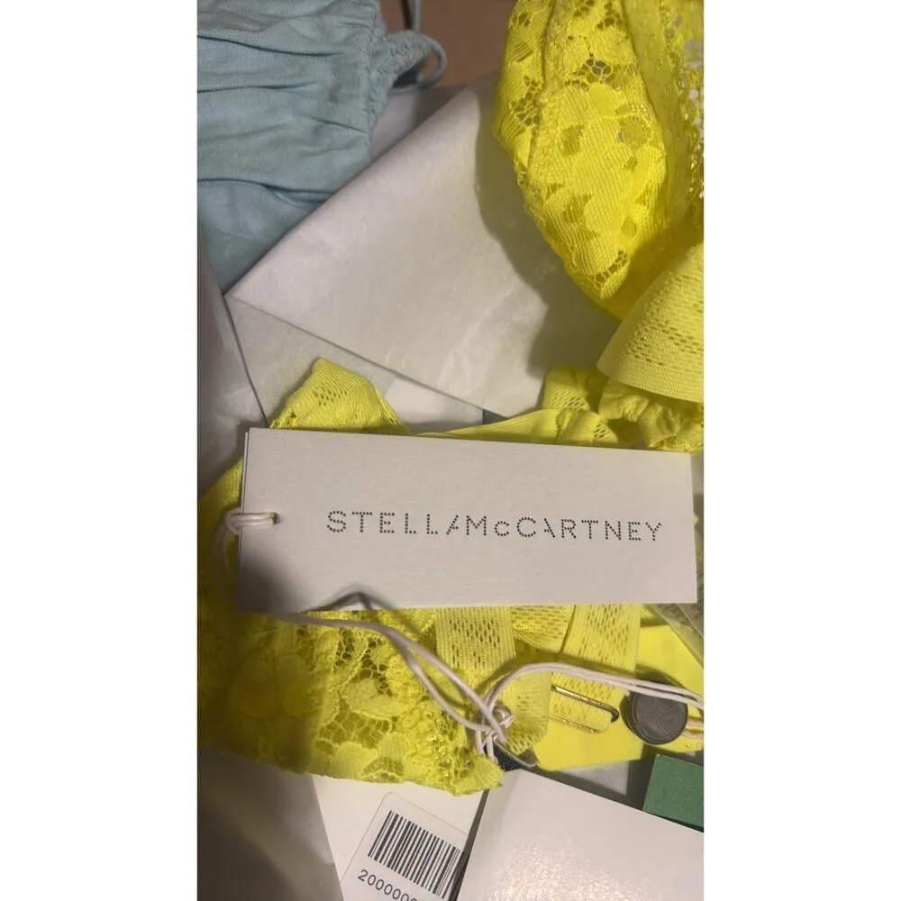 Stella McCartney Neon stretch lace triangle bra Bright yellow M - Image 4