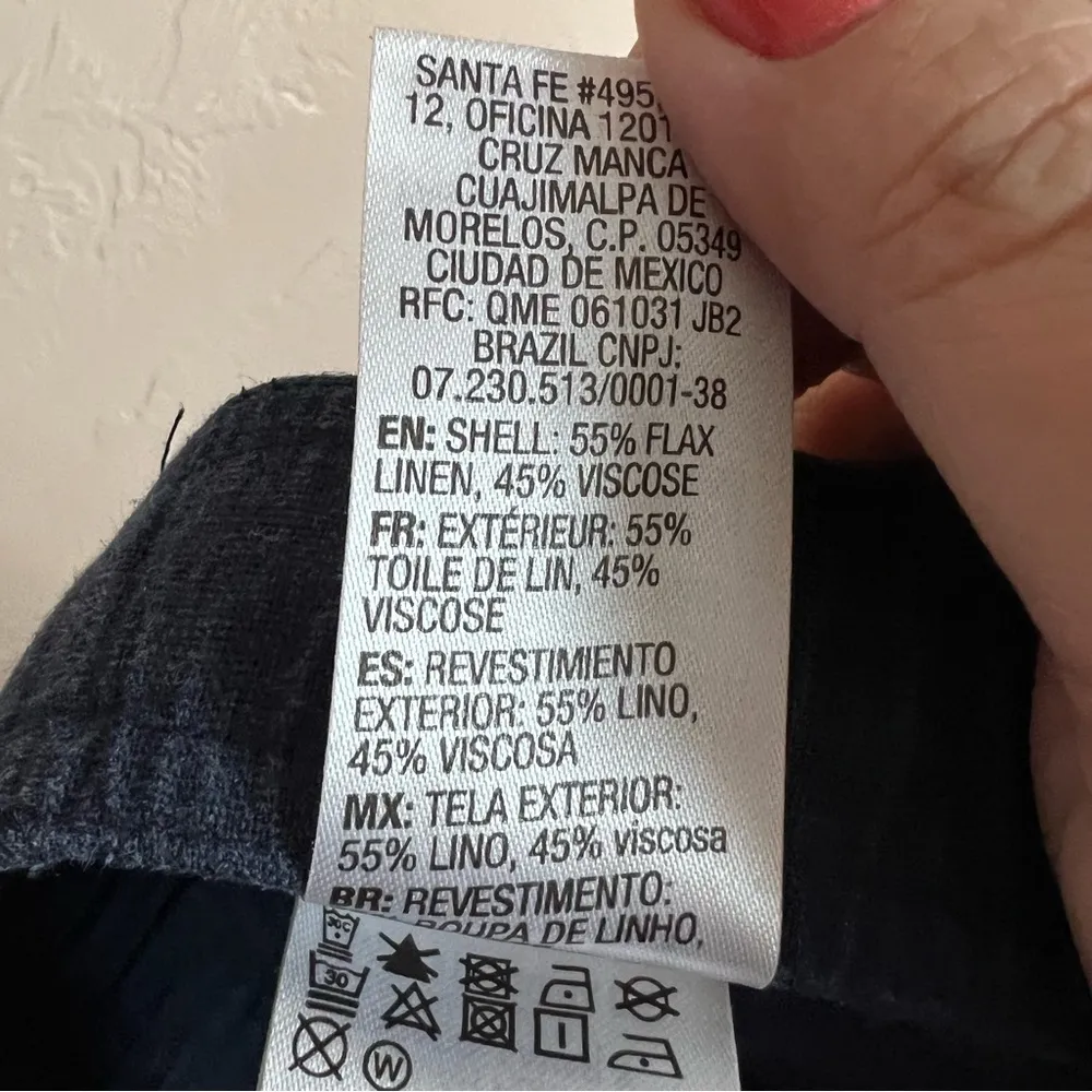 Roxy Blue Flax Linen Viscose Roll Tab Convertible Drawstring Pants - Image 11