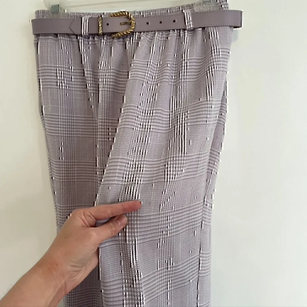 VINTAGE ALFRED DUNNER Lilac Lavender Purple White Plaid Pull On Trousers Pants Size 10 - Image 12