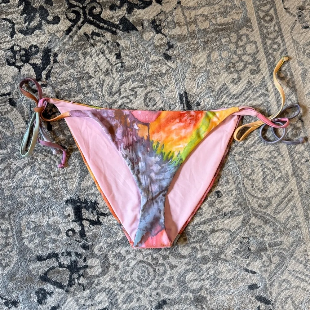 Mara Hoffman Lei Tie Dye String Bikini Bottom in Multicolor Size XL NEW - Image 2