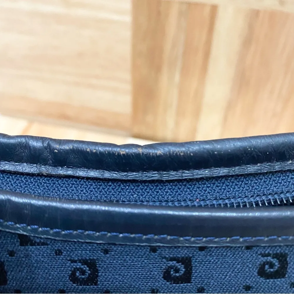Vintage Pierre Cardin Navy Blue Signature Logo Shoulder Bag - Image 13