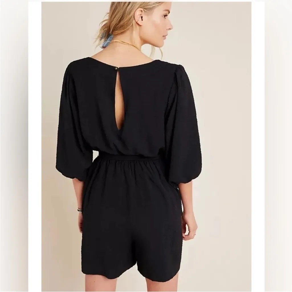Anthropologie Francesca Balloon Sleeve Romper Size Small - Image 2