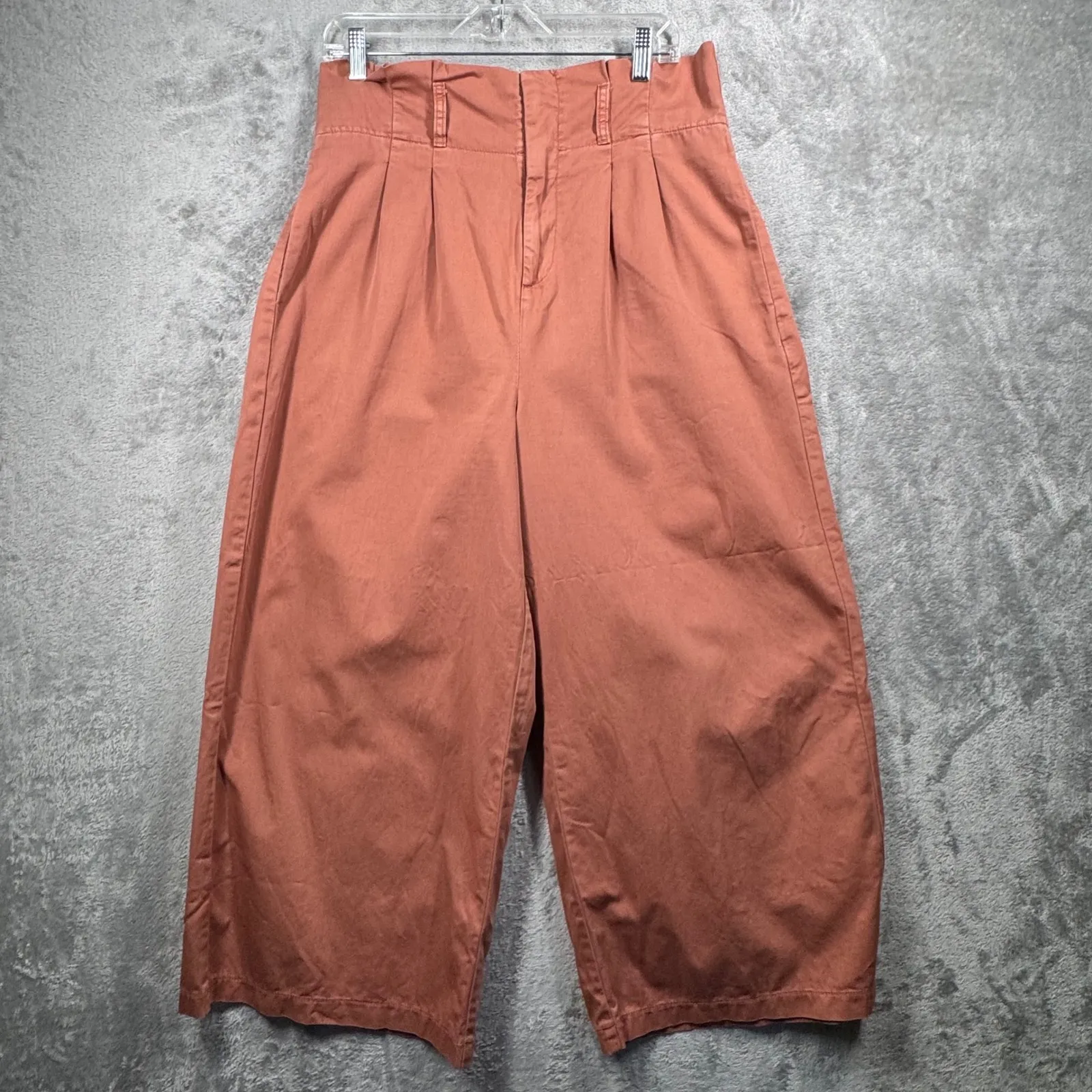 American Eagle Crop Pant 14 Long High Rise Wide Leg Gaucho Terracotta Goblincore - Image 2