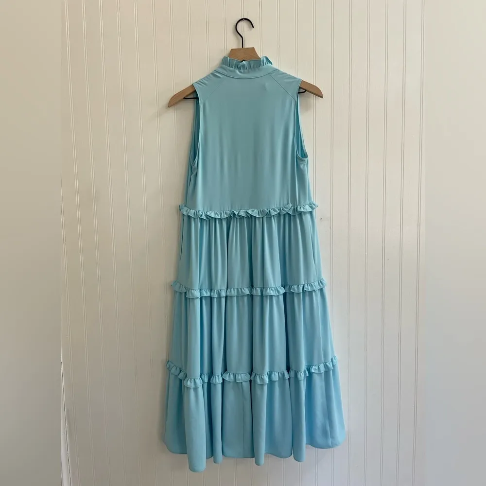AMANDA UPRICHARD x Revolve Wilma Tiered Ruffle Midi Dress Ice Blue Size XS NWT - Image 12