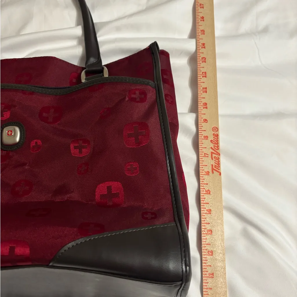 SwissGear Burgundy Nylon Tote Bag Shoulder Bag Travel Everyday Red - Image 6