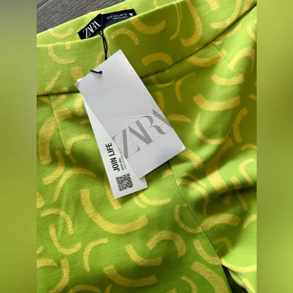 ZARA pull up high waist flared jacquard hip pants 💚 - Image 7