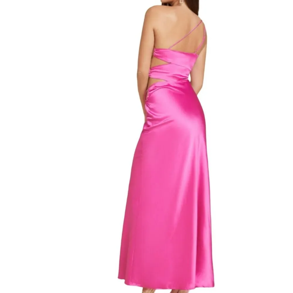 Runaway Sawyer Cutout Satin Maxi Dress Orchid Pink Size Medium NWT - Image 2