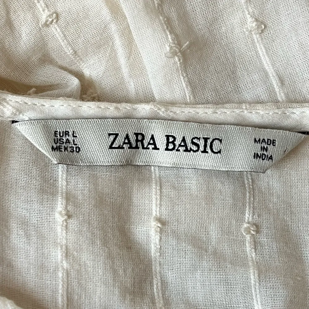 Zara Boho Swiss Dot and Crochet Cream Size Large - Image 6
