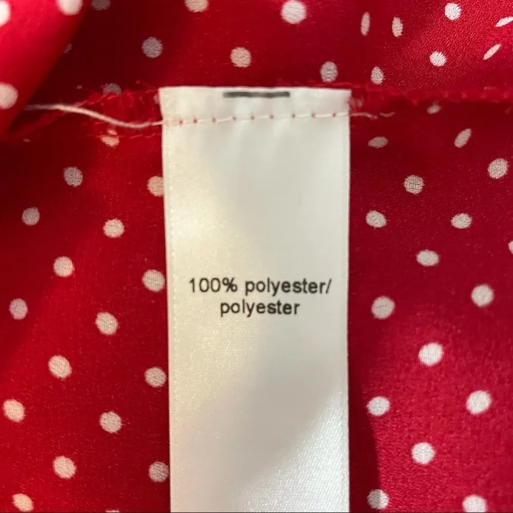 Maurices Red Polka Dot Ruffle Top - Image 7