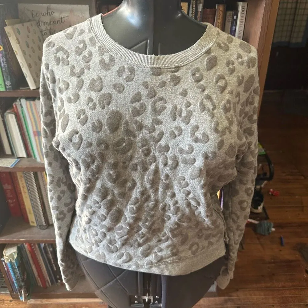 Rails Marlo flocked Heather leopard print M cozy sweatshirt - Image 2