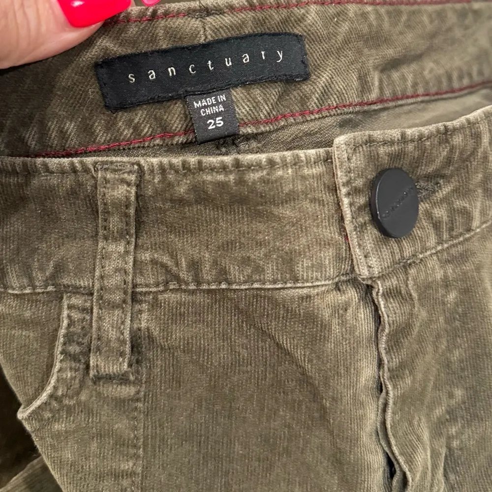 Olive Green Bootcut Corduroy Pants - Image 4