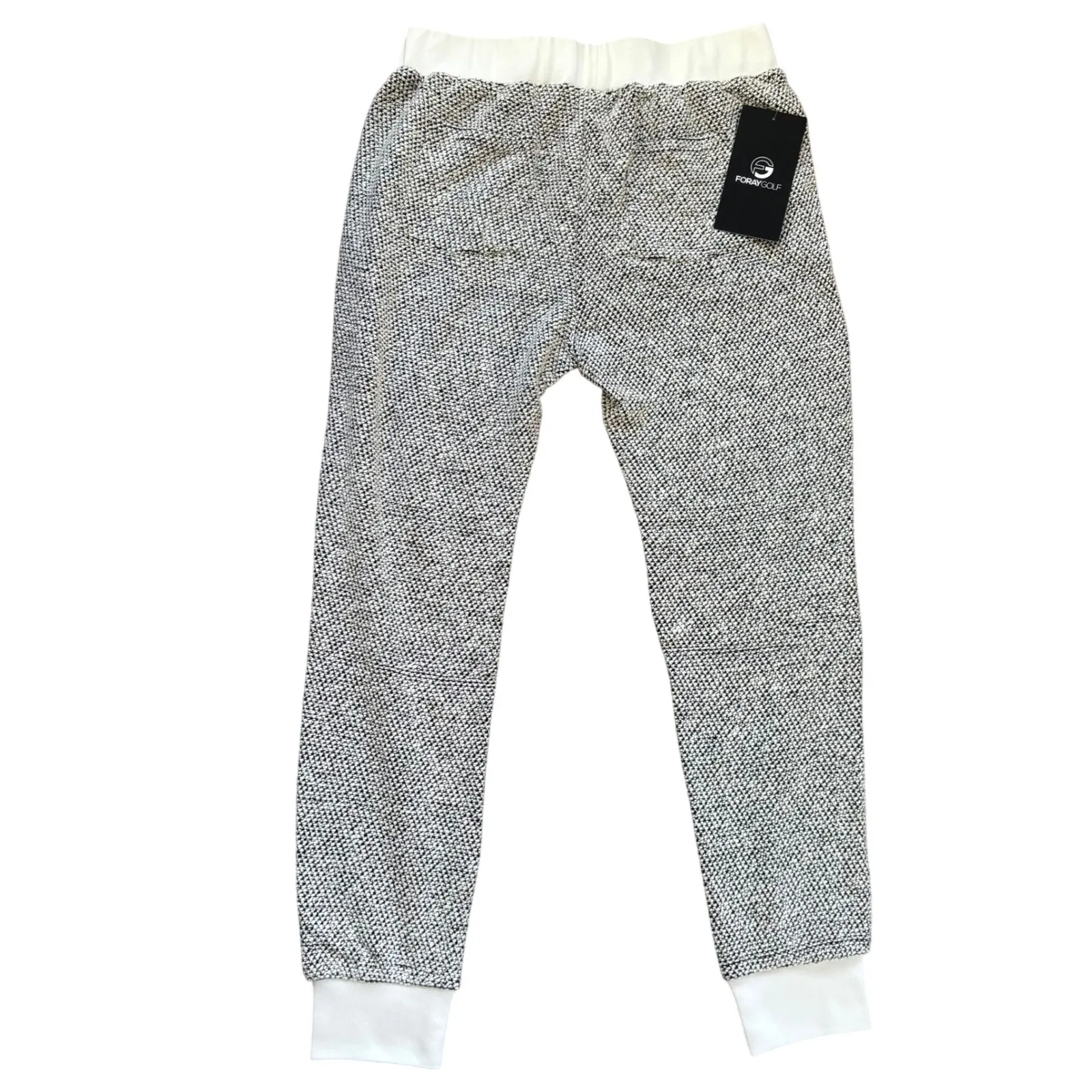 Foray Golf Boucle Texture Joggers Sz L Black White Loungewear Athleisure Comfort Size L - Image 9