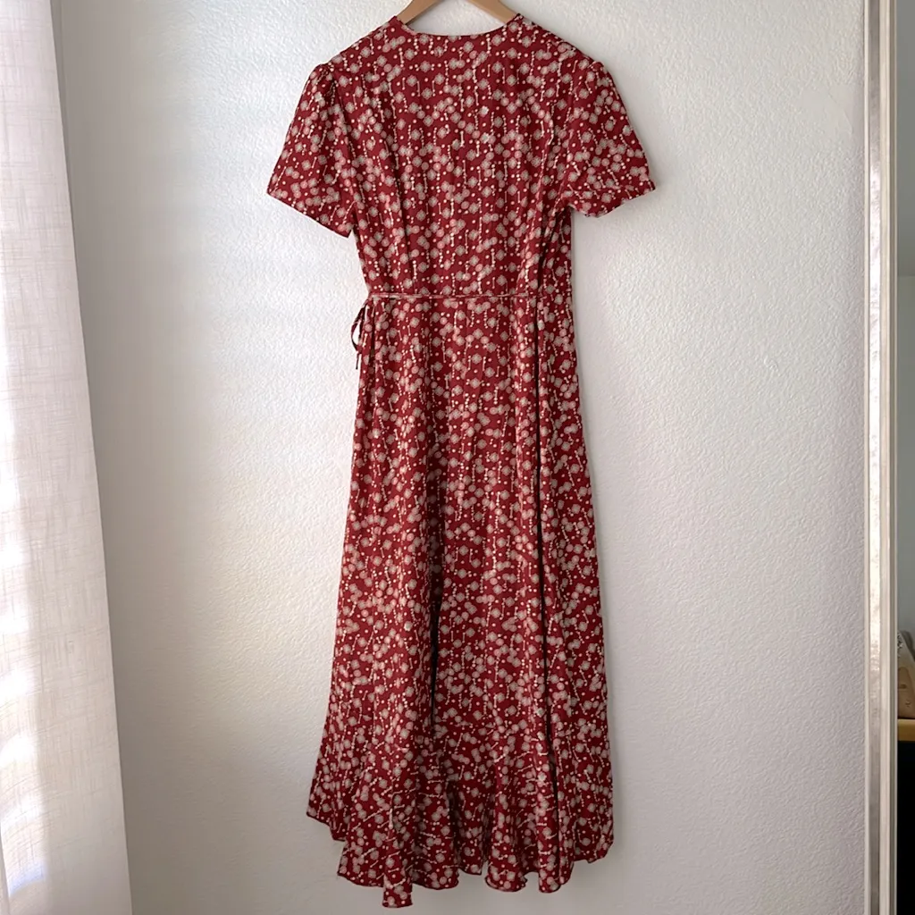 CUPSHE Floral Red Wrap Dress - Image 5