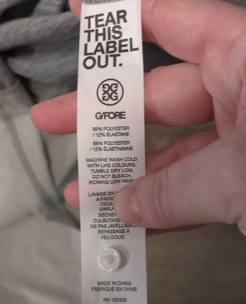 G/fore Colour Block V Melange Tech Jersey Golf Polo 2023 size XL Gray - Image 6