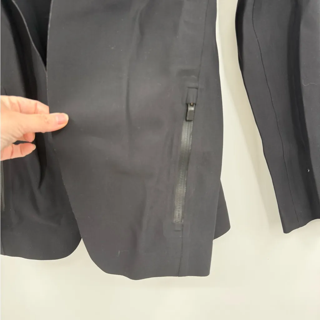 Athleta Stellar Blazer Black Size Medium Open Long Lined Standing Collar - Image 4
