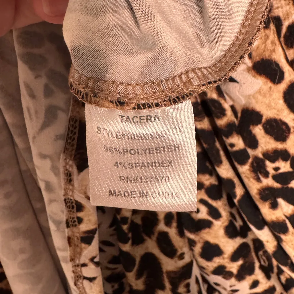 TACERA LEOPARD FLORAL PRINT SHIFT DRESS SZ 2X - Image 7